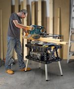 Keter ?C 197283 Folding Table Work Bench for Miter Saw Stand, Woodworking Tools and Accessories with Included 12 Inch Wood Clamps ?C Easy Garage Storage Black/Yellow - Image 6