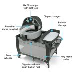 Graco Pack 'n Play Close2Baby Bassinet Playard Features Portable Bassinet Diaper Changer and More, Derby - Image 44